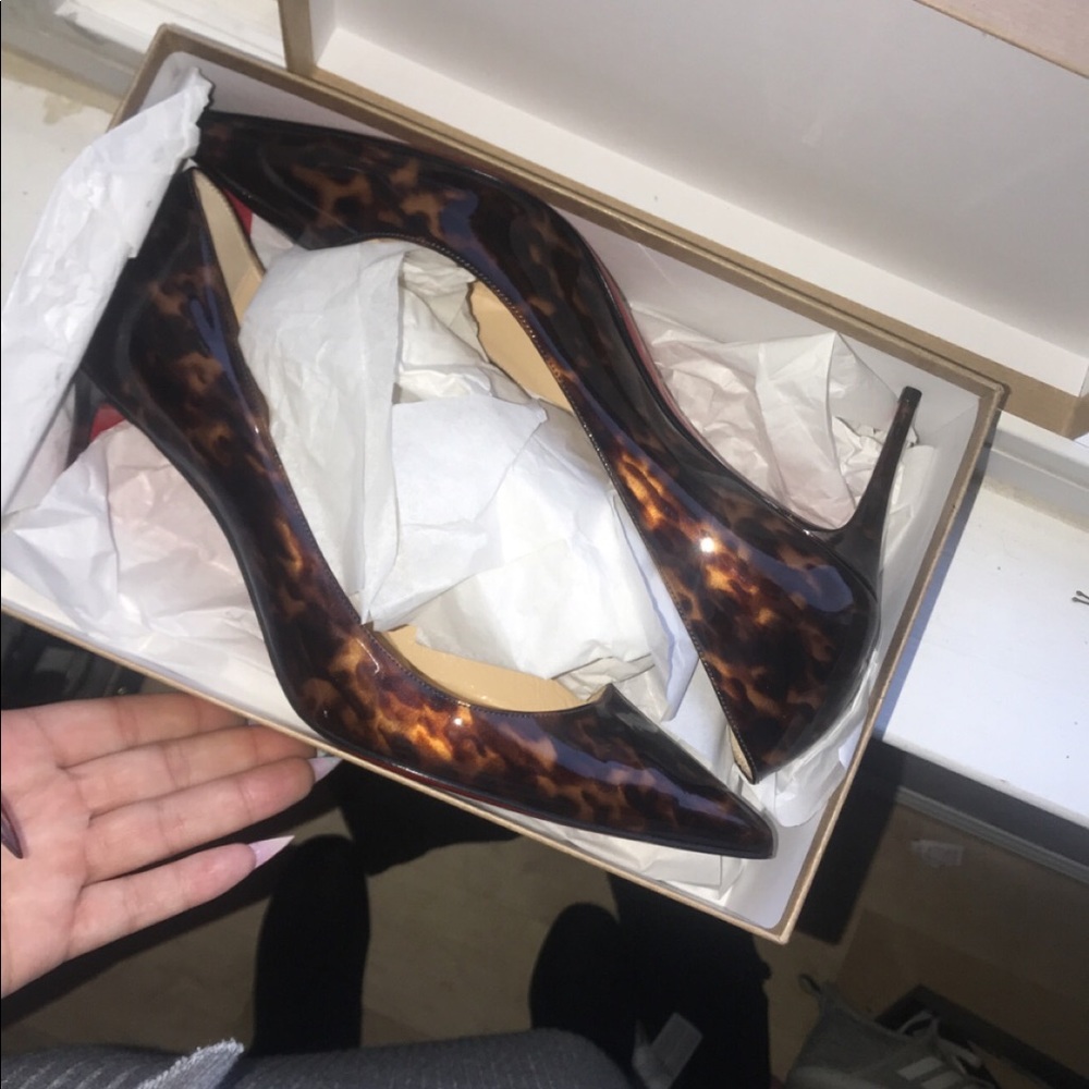 christian louboutin decollete patent tartaruga 41